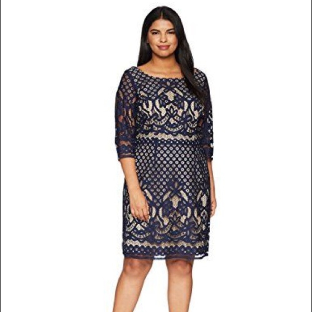 Dressbarn Gabby Skye Navy Lace Dress